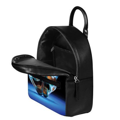 The Sock And Buskin Theatre Masks Print Leather Backpack
