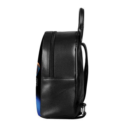 The Sock And Buskin Theatre Masks Print Leather Backpack