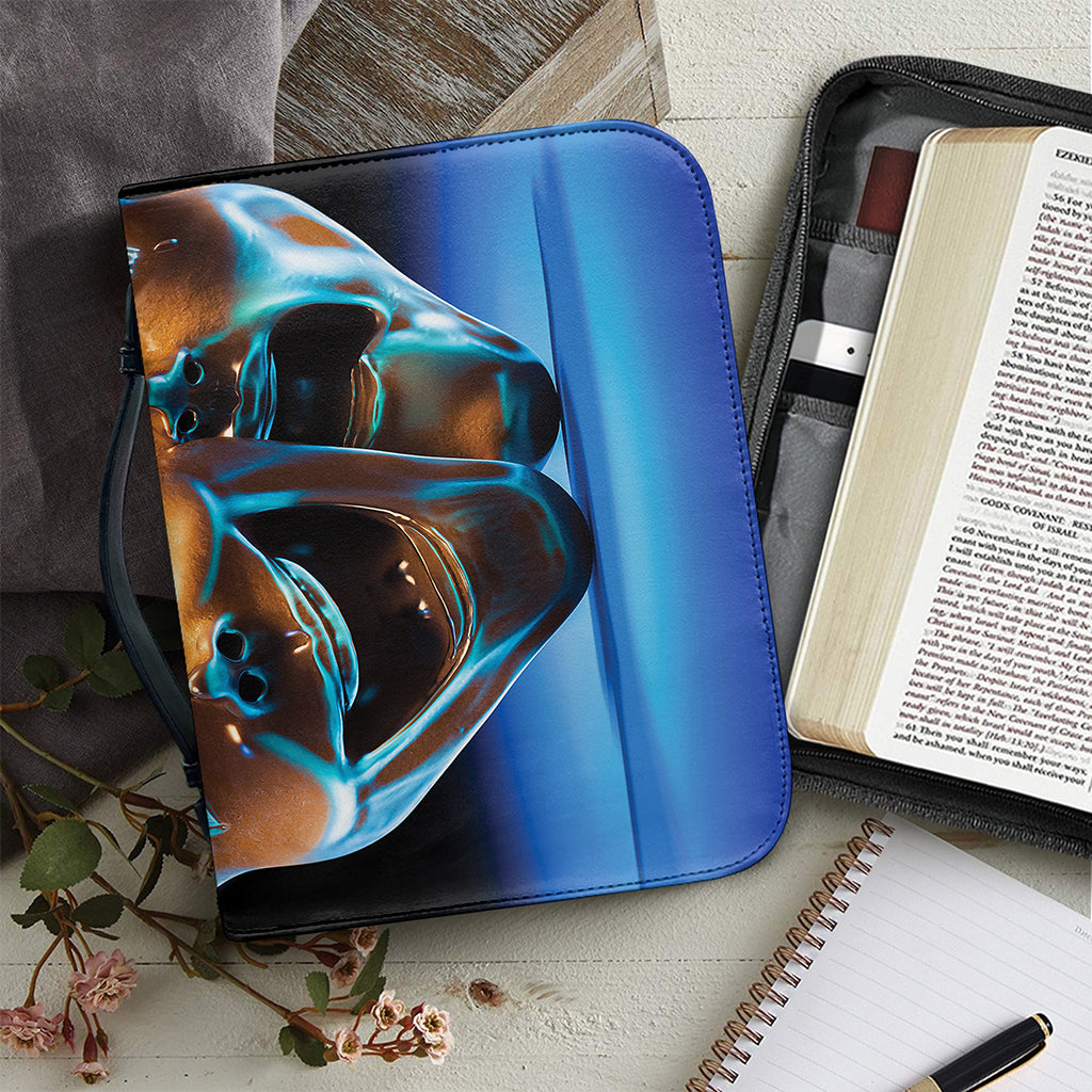 The Sock And Buskin Theatre Masks Print Leather Bible Cover