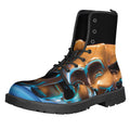 The Sock And Buskin Theatre Masks Print Lace-Up Boots
