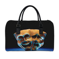 The Sock And Buskin Theatre Masks Print Leather Duffel Bag