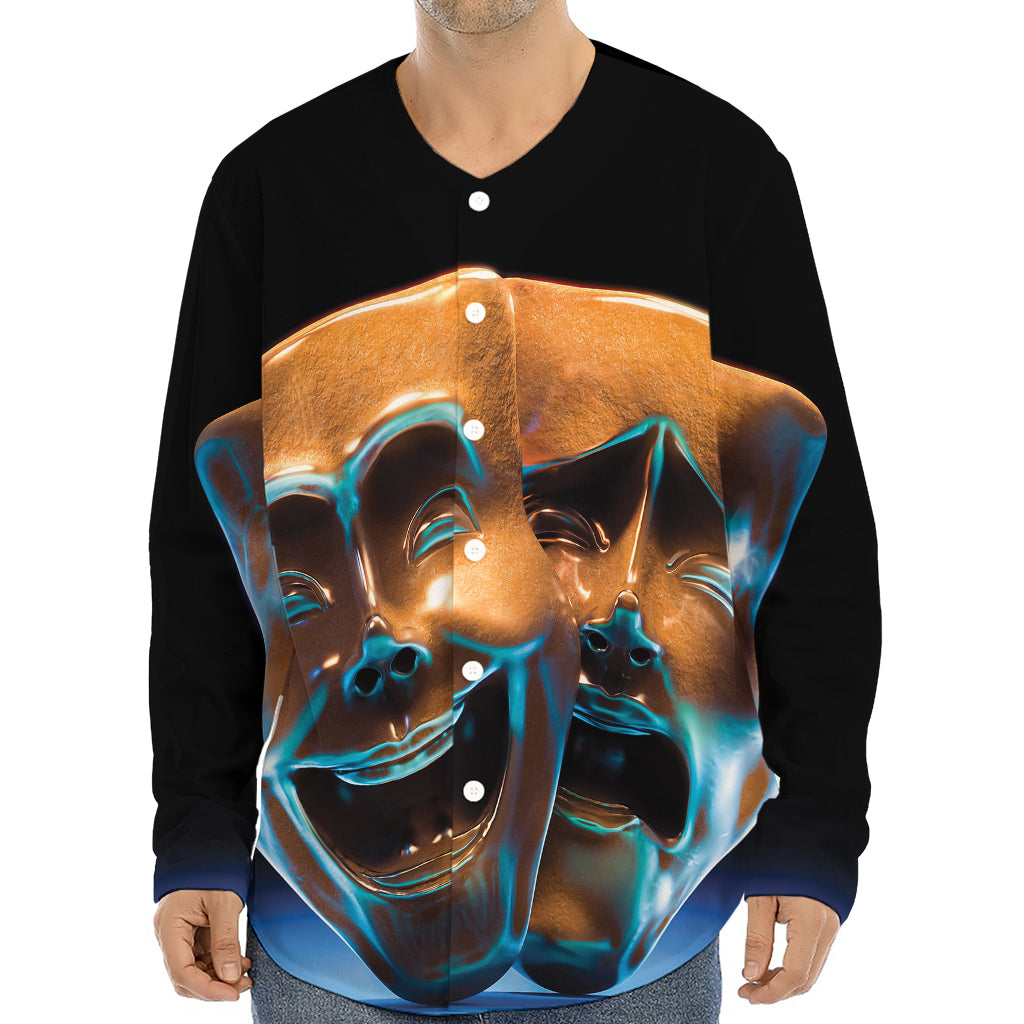 The Sock And Buskin Theatre Masks Print Long Sleeve Baseball Jersey