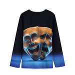 The Sock And Buskin Theatre Masks Print Long Sleeve Short Coat