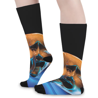 The Sock And Buskin Theatre Masks Print Long Socks