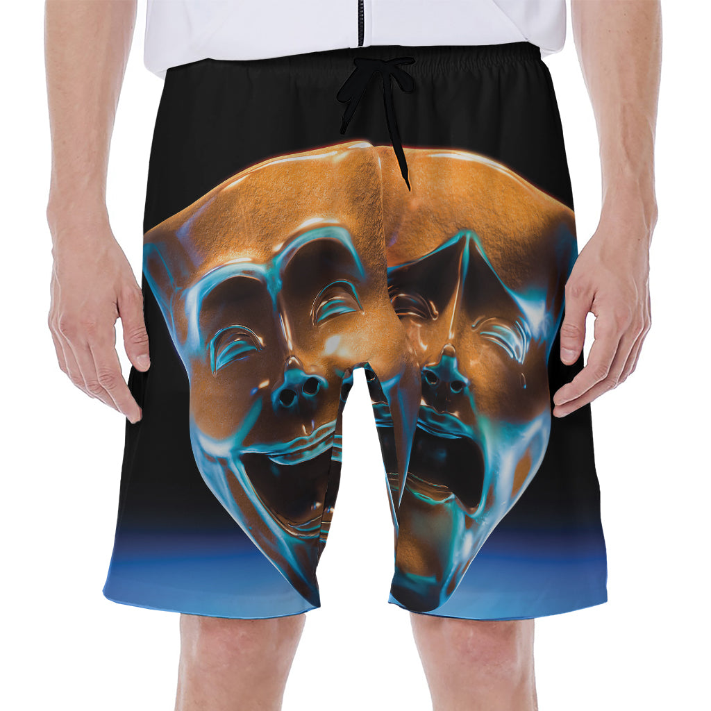 The Sock And Buskin Theatre Masks Print Men's Beach Shorts