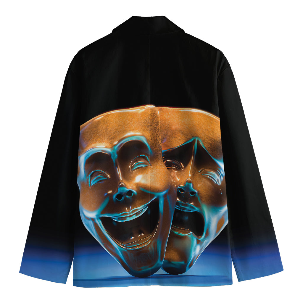 The Sock And Buskin Theatre Masks Print Men's Cotton Blazer