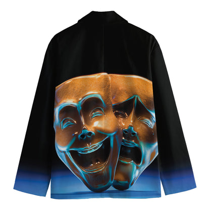 The Sock And Buskin Theatre Masks Print Men's Cotton Blazer