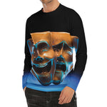 The Sock And Buskin Theatre Masks Print Men's Long Sleeve Rash Guard