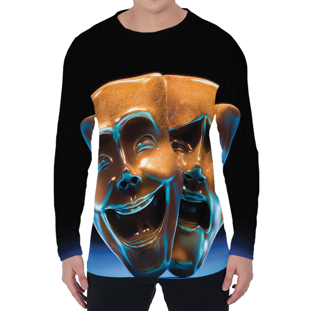 The Sock And Buskin Theatre Masks Print Men's Long Sleeve T-Shirt