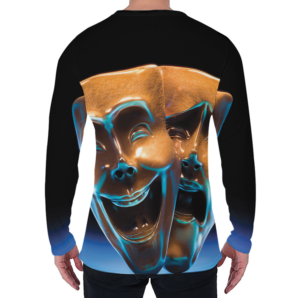 The Sock And Buskin Theatre Masks Print Men's Long Sleeve T-Shirt