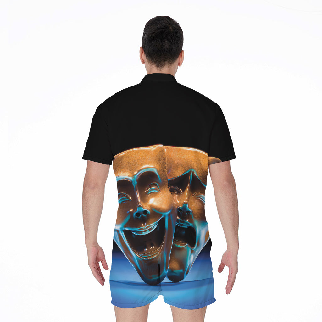 The Sock And Buskin Theatre Masks Print Men's Rompers