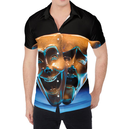 The Sock And Buskin Theatre Masks Print Men's Shirt
