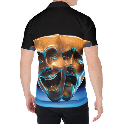 The Sock And Buskin Theatre Masks Print Men's Shirt
