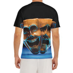 The Sock And Buskin Theatre Masks Print Men's Short Sleeve Rash Guard