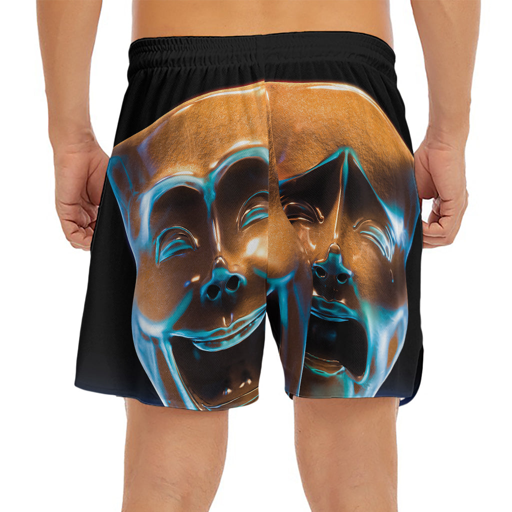 The Sock And Buskin Theatre Masks Print Men's Split Running Shorts