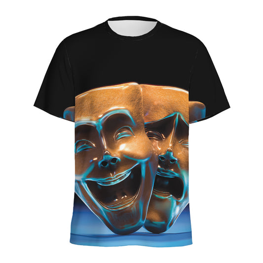 The Sock And Buskin Theatre Masks Print Men's Sports T-Shirt
