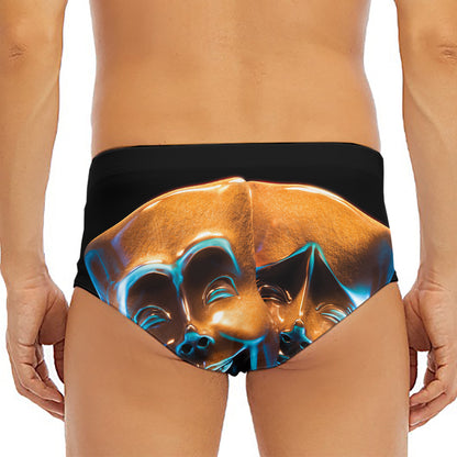 The Sock And Buskin Theatre Masks Print Men's Triangle Swim Briefs