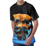 The Sock And Buskin Theatre Masks Print Men's Velvet T-Shirt