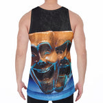 The Sock And Buskin Theatre Masks Print Men's Velvet Tank Top