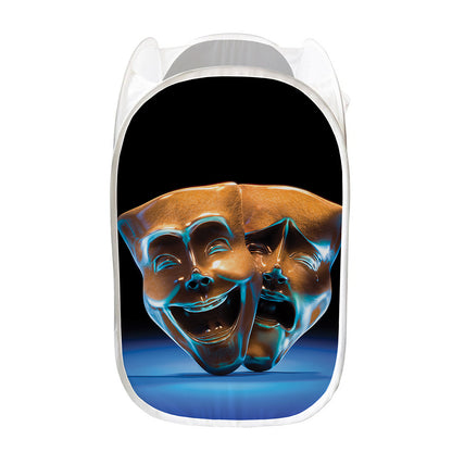 The Sock And Buskin Theatre Masks Print Mesh Laundry Hamper