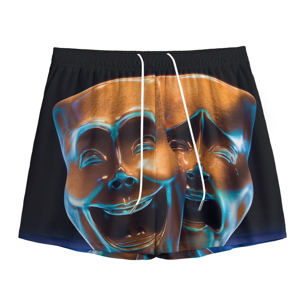 The Sock And Buskin Theatre Masks Print Mesh Shorts