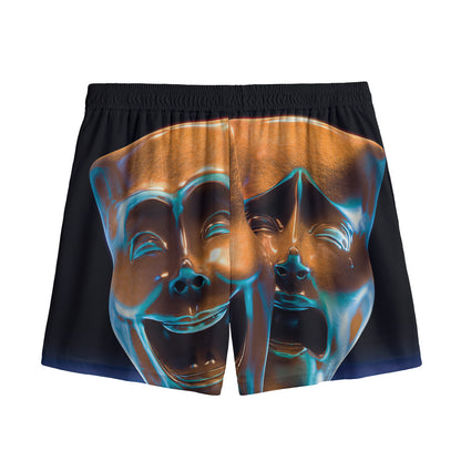 The Sock And Buskin Theatre Masks Print Mesh Shorts