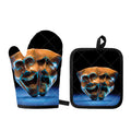 The Sock And Buskin Theatre Masks Print Oven Mitt And Pot Holder Set