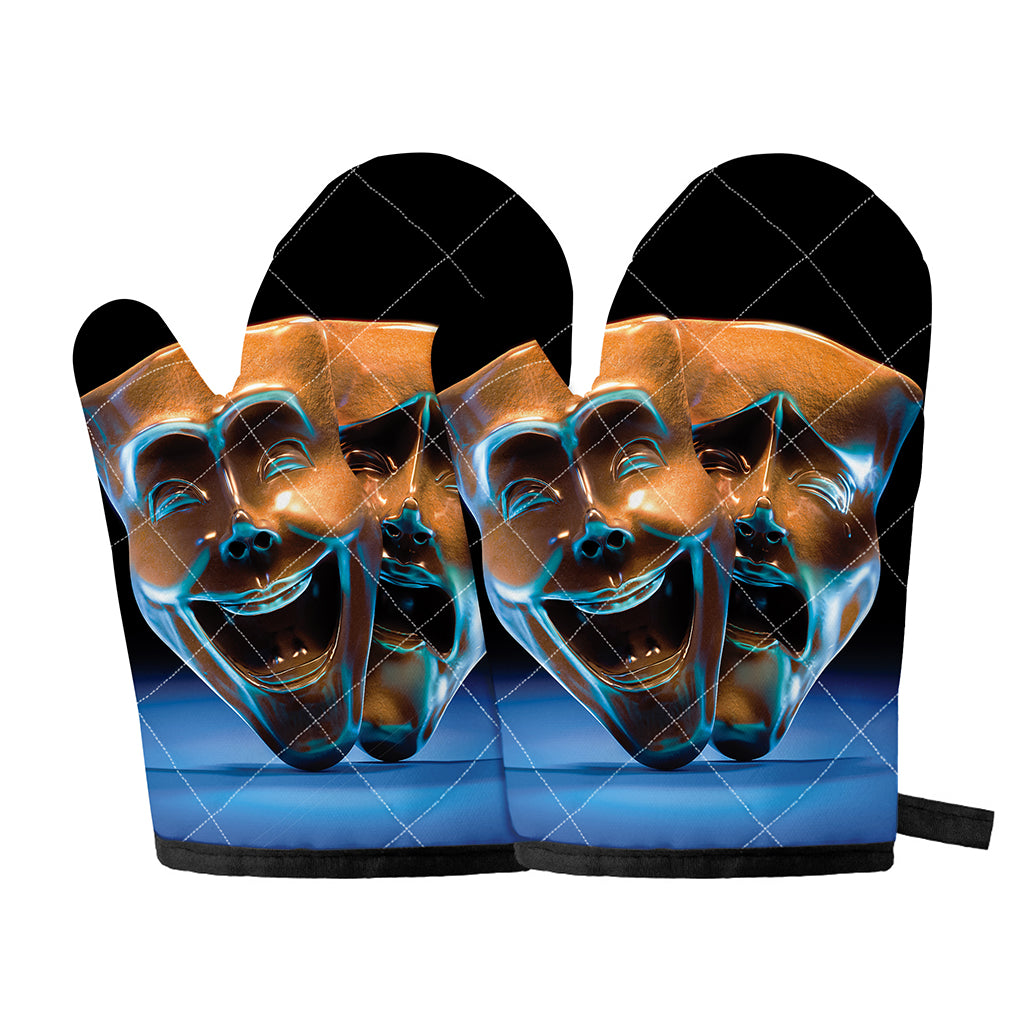 The Sock And Buskin Theatre Masks Print Oven Mitts