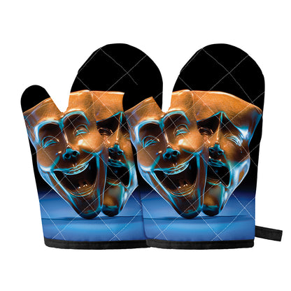 The Sock And Buskin Theatre Masks Print Oven Mitts