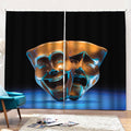 The Sock And Buskin Theatre Masks Print Pencil Pleat Curtains
