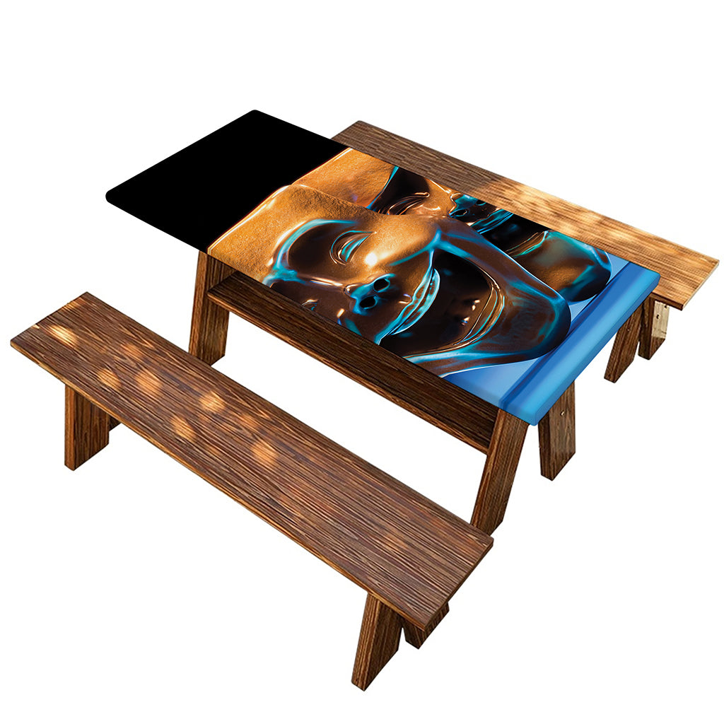 The Sock And Buskin Theatre Masks Print Picnic Table Cover