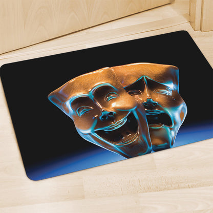 The Sock And Buskin Theatre Masks Print Polyester Doormat
