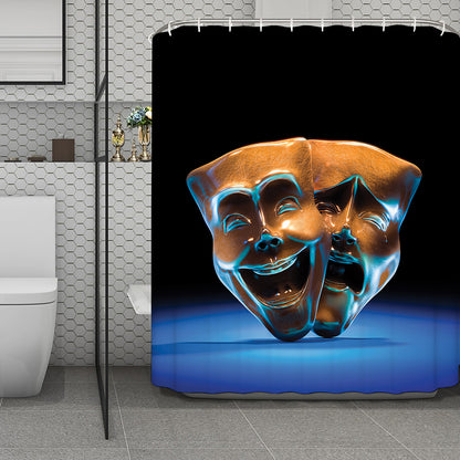 The Sock And Buskin Theatre Masks Print Polyester Shower Curtain