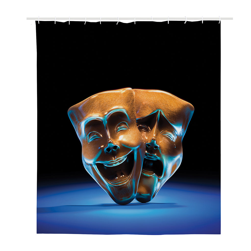 The Sock And Buskin Theatre Masks Print Polyester Shower Curtain