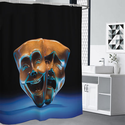 The Sock And Buskin Theatre Masks Print Premium Shower Curtain