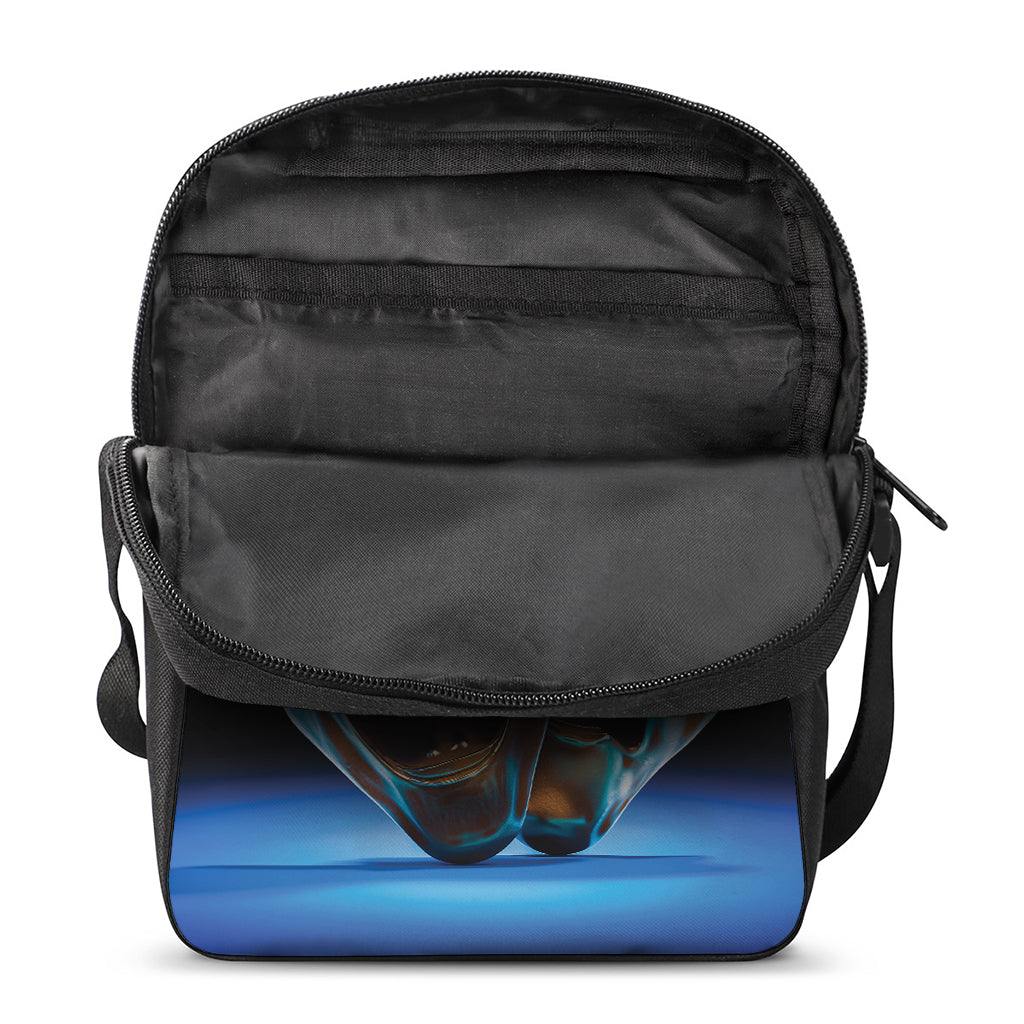 The Sock And Buskin Theatre Masks Print Rectangular Crossbody Bag