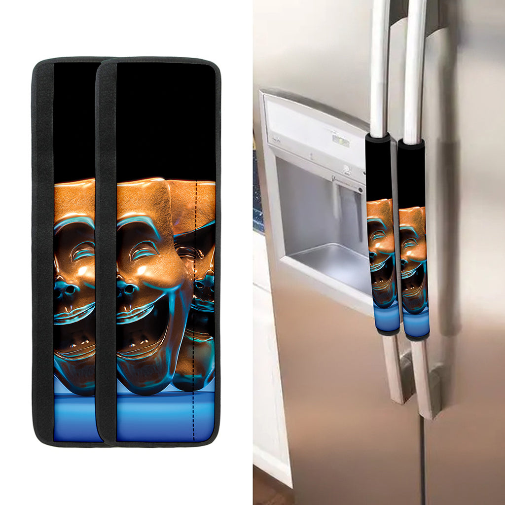 The Sock And Buskin Theatre Masks Print Refrigerator Handle Covers