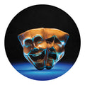 The Sock And Buskin Theatre Masks Print Round Blanket