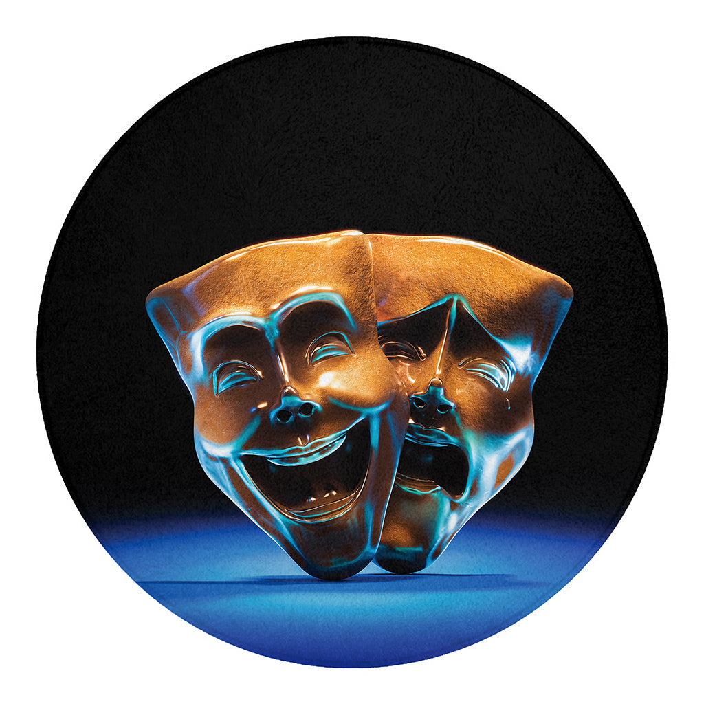 The Sock And Buskin Theatre Masks Print Round Blanket