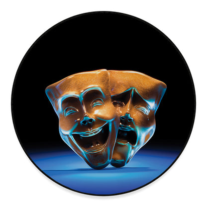The Sock And Buskin Theatre Masks Print Round Floor Mat