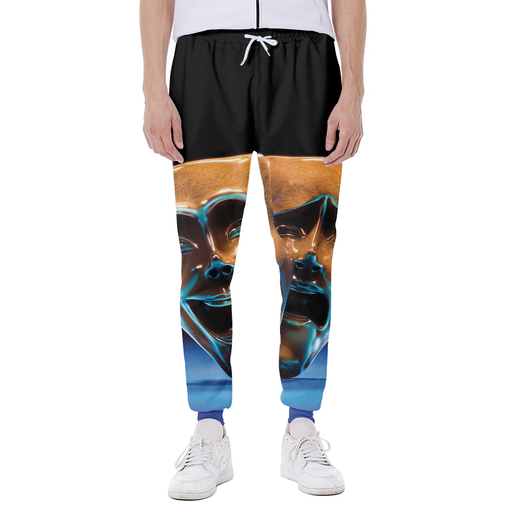 The Sock And Buskin Theatre Masks Print Scuba Joggers