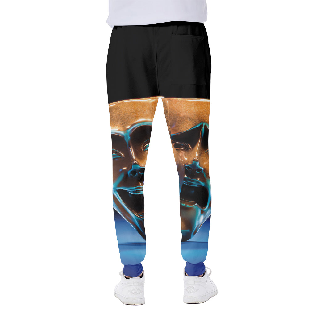 The Sock And Buskin Theatre Masks Print Scuba Joggers