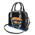 The Sock And Buskin Theatre Masks Print Shoulder Handbag