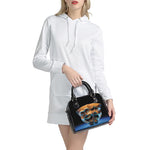 The Sock And Buskin Theatre Masks Print Shoulder Handbag