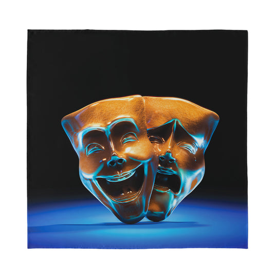 The Sock And Buskin Theatre Masks Print Silk Bandana