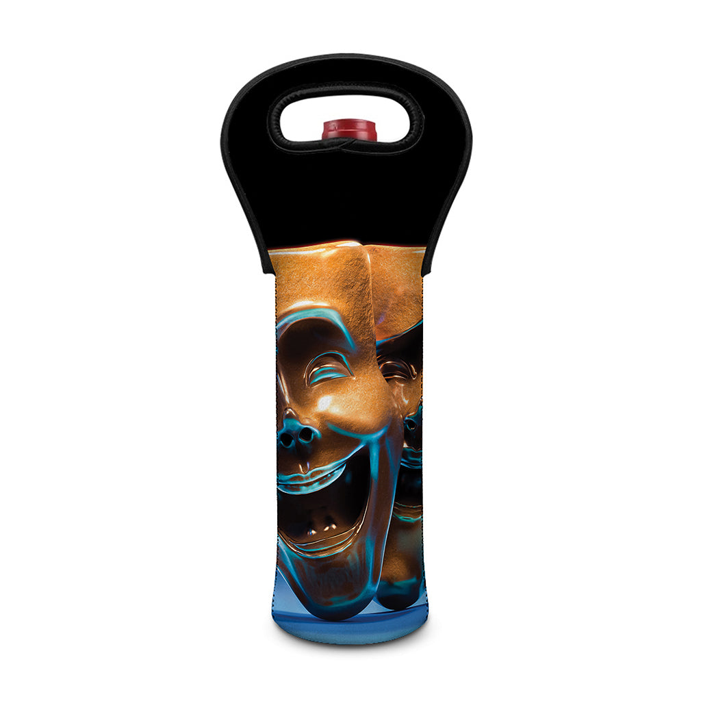 The Sock And Buskin Theatre Masks Print Single Neoprene Wine Tote