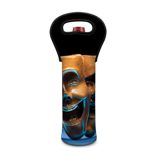 The Sock And Buskin Theatre Masks Print Single Neoprene Wine Tote