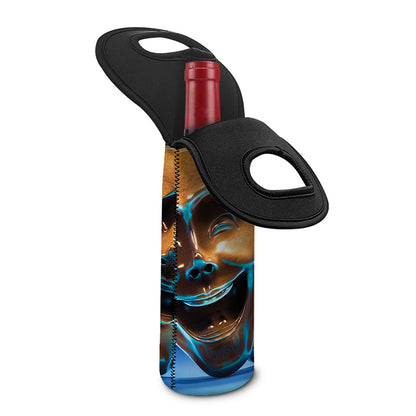 The Sock And Buskin Theatre Masks Print Single Neoprene Wine Tote