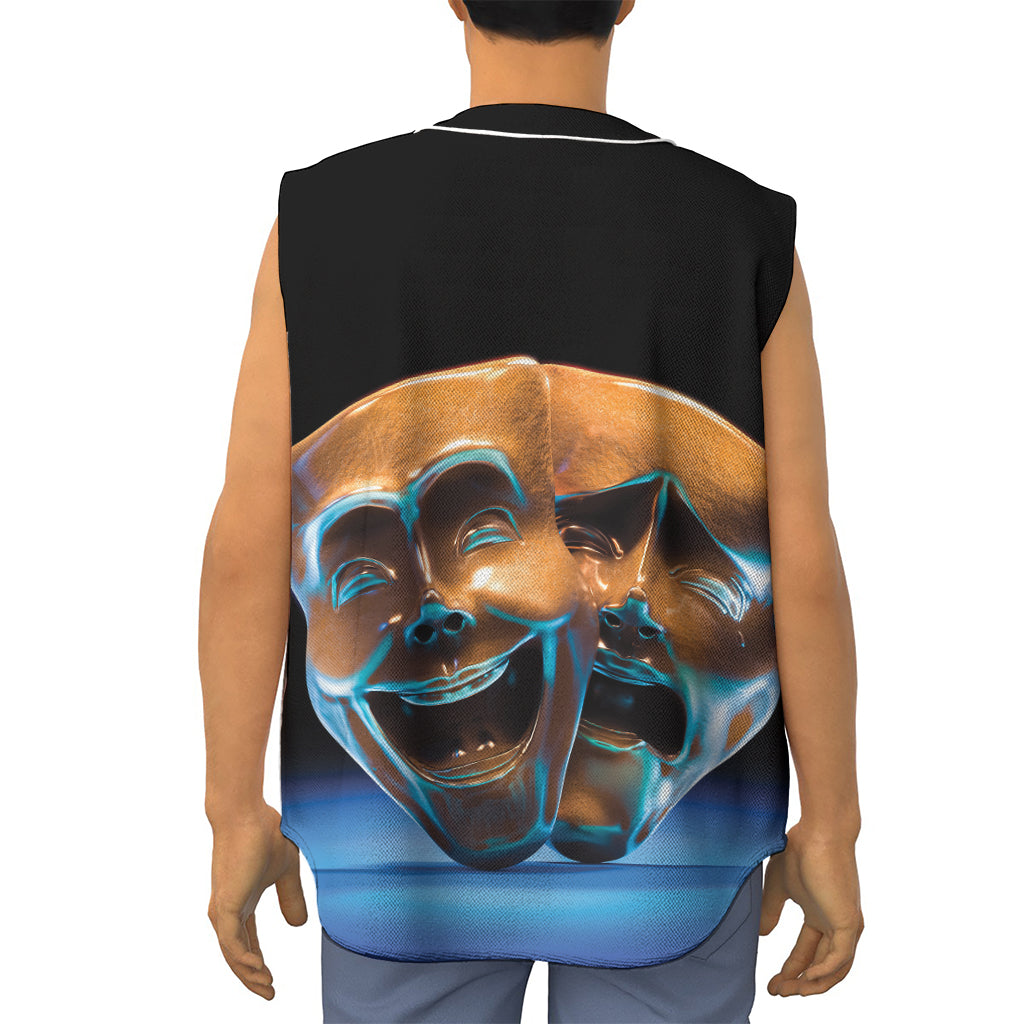 The Sock And Buskin Theatre Masks Print Sleeveless Baseball Jersey