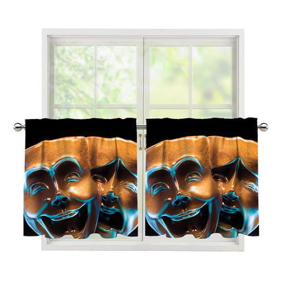 The Sock And Buskin Theatre Masks Print Tier Curtains